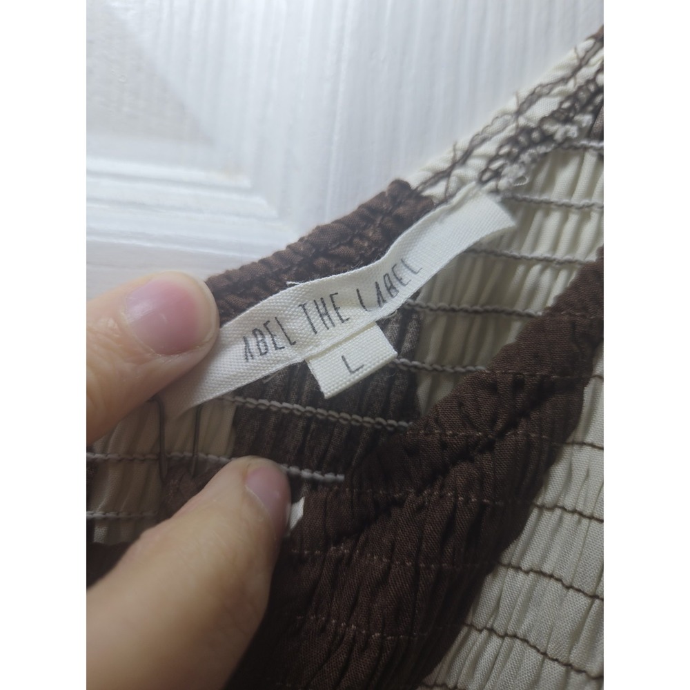 Abel The Label Maxi Dress Smocked One Sleeve Size Large Nwt - Picture 2 of 7